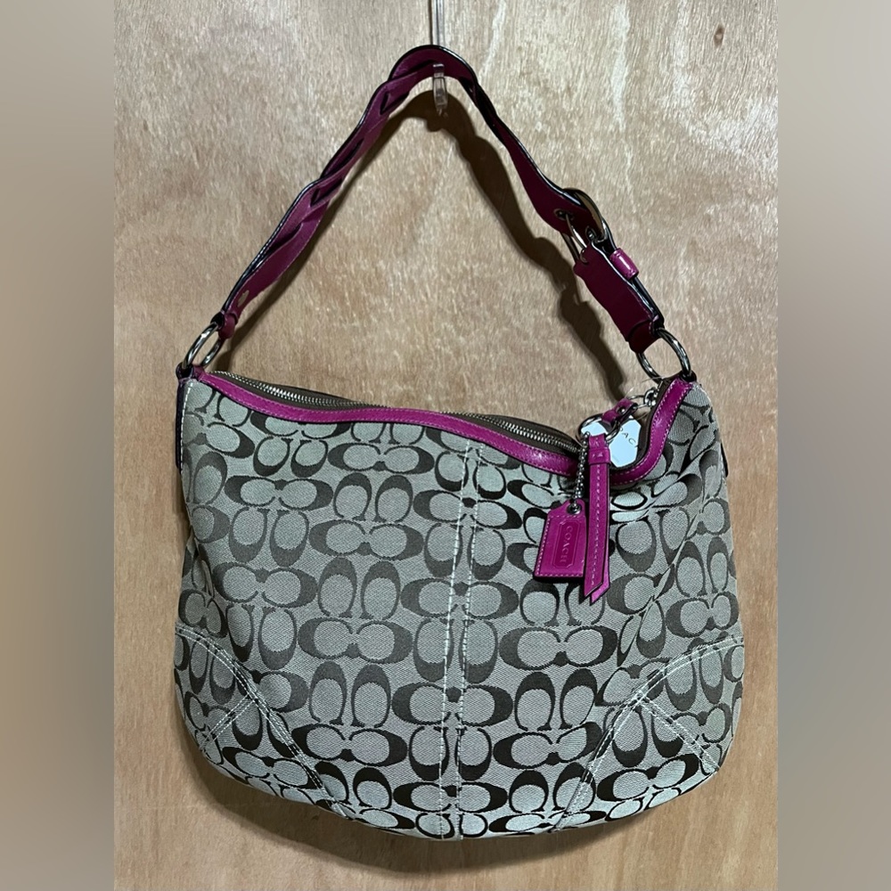 *RARE*Coach Soho Sig. Lg. Hobo #11859 SV/Khaki/Berry-NWT